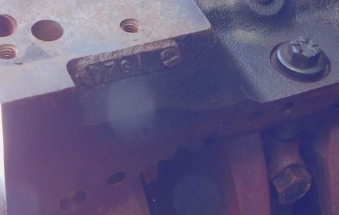1968 Mercury Cougar - Casting numbers are stamped onto the engine block for identification.