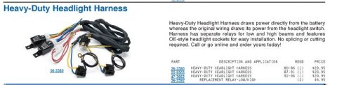 1994 Ford Bronco - Sales catalog page for a heavy-duty headlight wiring harness, listing part numbers, fitment years, and prices.