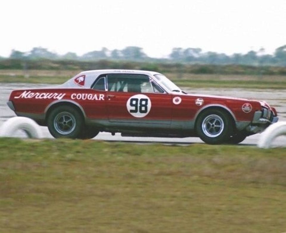 1967 Mercury Cougar race car with number 98 on the side