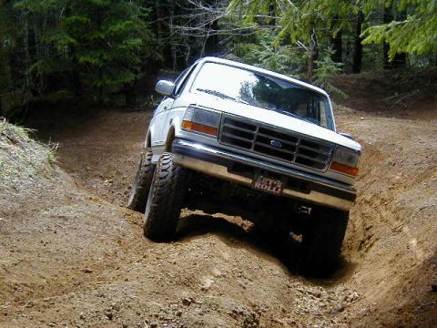 1996 Ford Bronco - Going up Bates road. Just a truck'n right along. (4/6/2002)
