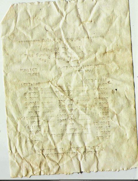2003 Ford Mustang - This document appears to be a drag racing time slip, not a vehicle registry entry.