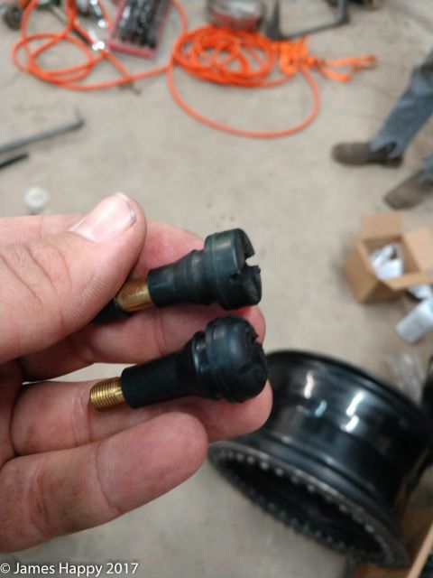 1989 Ford Bronco - it's important to modify the tire valve stems before installation.
