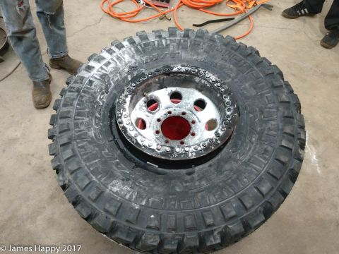 1989 Ford Bronco - tube and bag in, and beads dropped in as well, you are ready to put the second bead on! almost done!