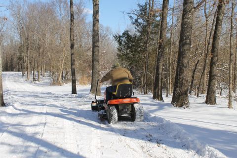 2004 Land Rover Land Rover - This cheap little snowplow attachment isn't actually made to fit this mower, but it worked surprisingly well.