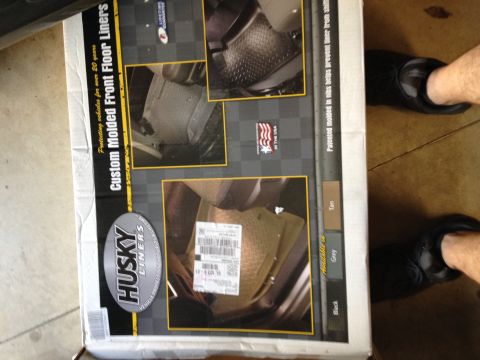 1995 Ford Bronco - Box for Husky Liners custom molded front floor liners, with product images and color options displayed.