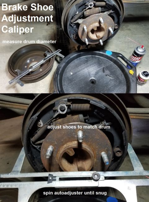 1983 Ford Bronco - Drum Brake Shoe Caliper allows setting the autoadjuster before installing the drum IF THE IMAGE IS TOO SMALL, click it. With or without thi…