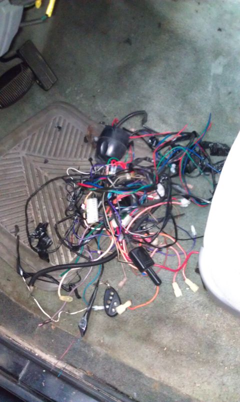 1995 Ford Bronco - Alarm system wires removed.