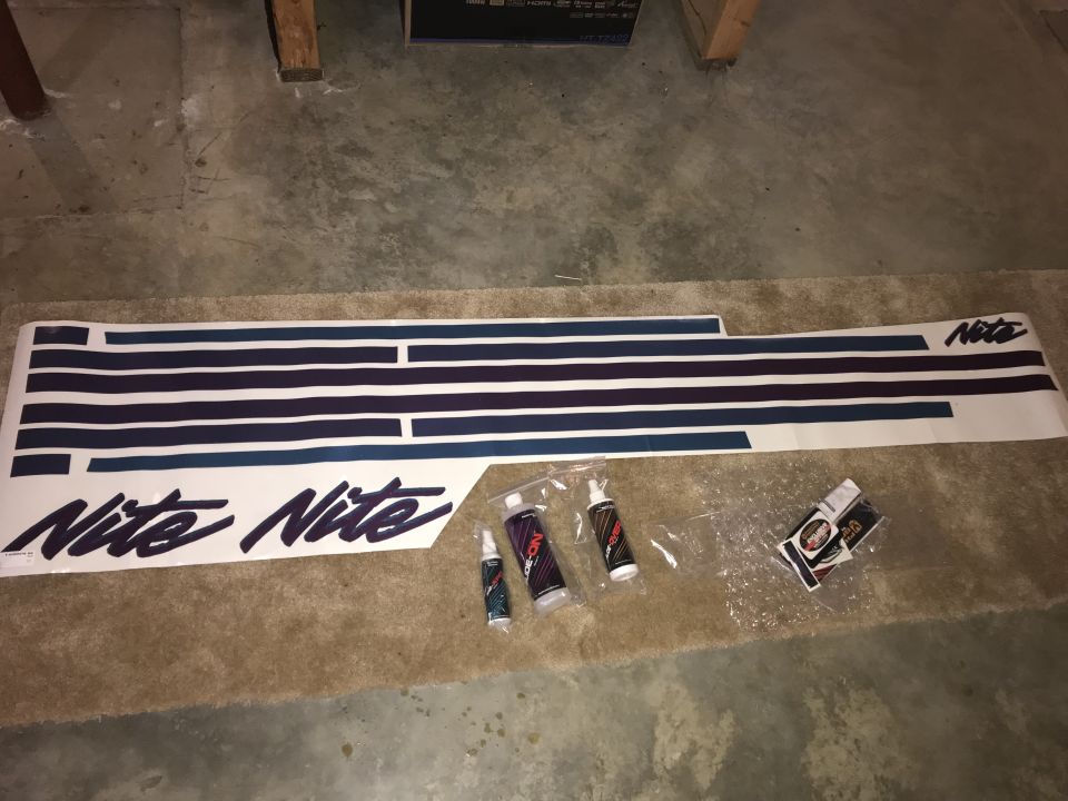 Nite decal set with bottles and stickers