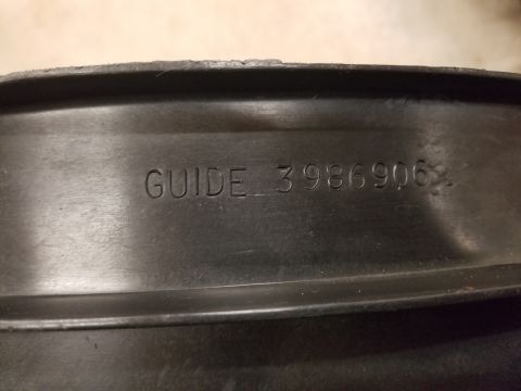 1973 Chevrolet Camaro - Close-up of a part showing the text GUIDE and the number 3986906.