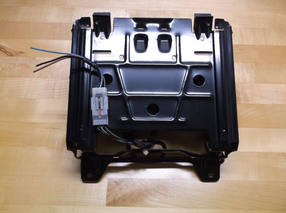 Seat frame with wiring harness and connector