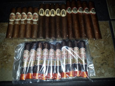 2018 Ford Bronco - A collection of cigars, some individually wrapped and others in plastic bags.