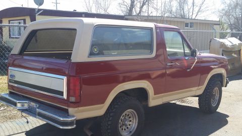 1985 Ford Bronco - This 1985 Ford Bronco is shown from the rear three-quarter angle.
