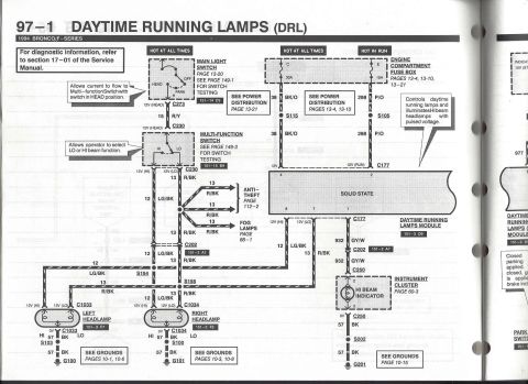1996 Ford Bronco - Daytime Running Lights 1