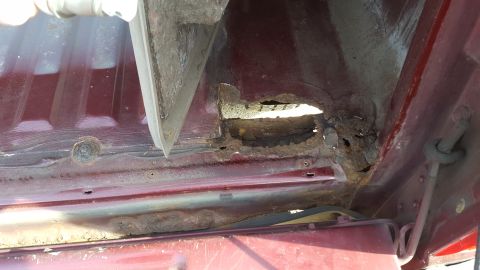 1967 Ford Bronco - Significant rust damage is visible on the vehicle's structural components.
