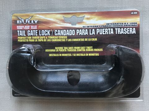 1989 Ford Bronco - Packaging for a Bully brand tailgate lock, designed for Dodge Ram trucks from 1994-2001.
