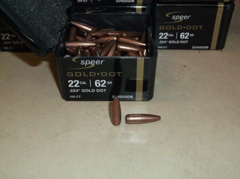 1995 Mercury Grand Marquis - Boxes of Speer Gold Dot .224 caliber bullets are shown with loose rounds.