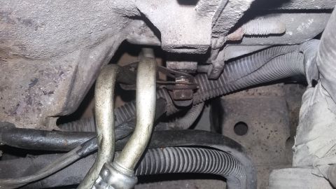 2000 Pontiac Grand Prix - Undercarriage view shows various hoses and corrugated tubing connected to vehicle components.