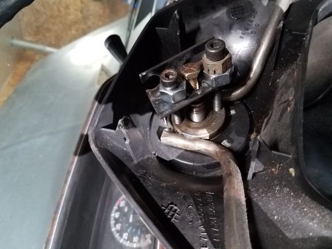 1987 Ford Bronco - Steering column component showing mechanical linkage and fasteners. Part number is visible.