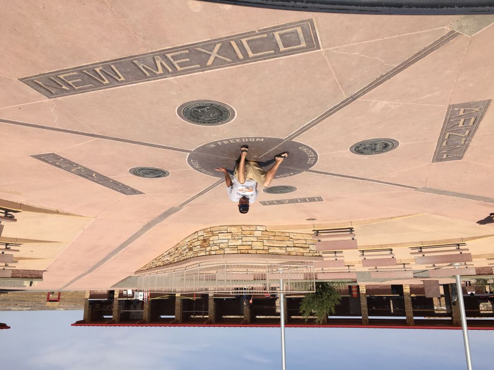 Four Corners Monument with New Mexico and Arizona markers visible