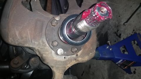1996 Ford Bronco - Re-assembly is everything in reverse. Pay attention. If you notice, in this picture I've re-attached the spindle and forgot the dust shield…
