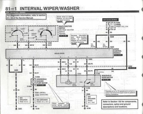 1996 Ford Bronco - Interval Wiper/Washer - 1