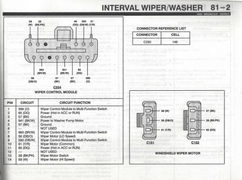 1996 Ford Bronco - Interval Wiper/Washer - 2