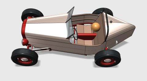 1995 Peterbilt 379 - This is a digital rendering of a vintage open-wheel race car, not a 1995 Peterbilt 379.