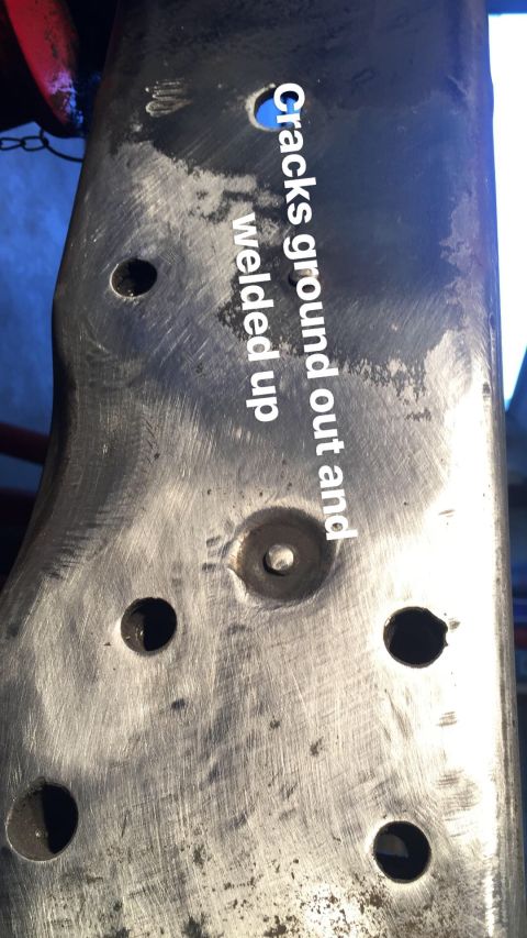 1979 Ford Bronco - This metal component shows evidence of cracks that were ground out and then welded.