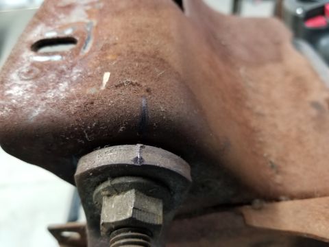 1995 Ford F-150 - Mark the original lever's alignment to the box, and then back the 18mm nut off until the tip of the threaded shaft is barely recessed.