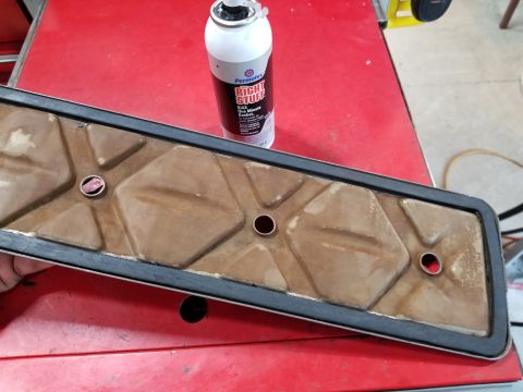 1995 Ford F-150 - RightStuff is gooey enough to hold the gasket in-place even before it cures, so I can put the cover on immediately. With most other adhesiv…