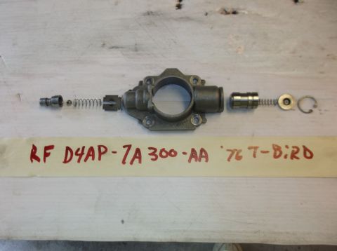 1979 Ford Ranchero - Disassembled oil pump components with handwritten label indicating '76 T-Bird'.