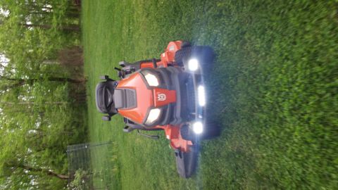 2007 Subaru Impreza - Riding lawn mower with added LED light bar and headlights.