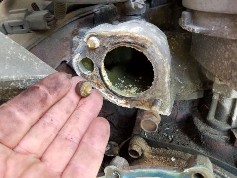 1996 Ford Bronco - This shouldn't be too hard to extract. I'll soak it with penetrant until I'm ready to pull the intake for new gaskets. [url=https://www.sup…
