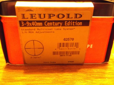1995 Mercury Grand Marquis - Box for a Leupold 3-9x40mm Century Edition scope, showing specifications and a reticle.