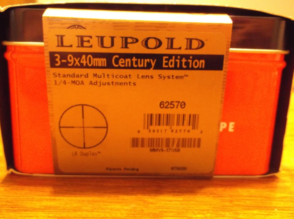 Box for a Leupold 3-9x40mm Century Edition scope with LR Duplex reticle