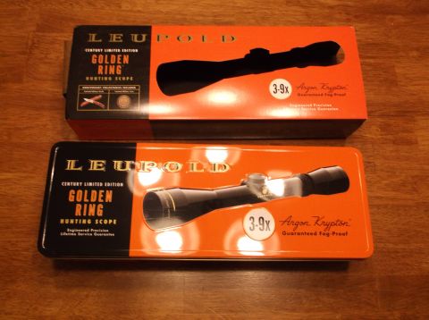 1995 Mercury Grand Marquis - Two Leupold Golden Ring hunting scopes are displayed in their original packaging, 3-9x magnification and Argon Krypton gas.