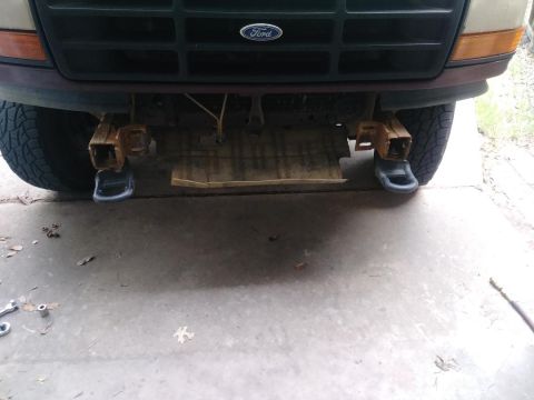 1996 Ford Bronco - Front view of a 1996 Ford Bronco, showing the bumper and tires.