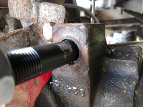 1992 Ford Bronco - this is what happened when I got the back tightened down..It pulled the tapered part of the stud further into the hole..there is probably a…