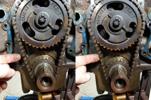 1996 Ford Bronco - The chain has barely any more slack than a new one would. Probably less than 2 degrees. Odo 299,062.2mi
