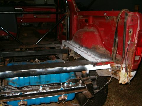 1979 Ford Bronco - Adding angle iron to the side for bed support.