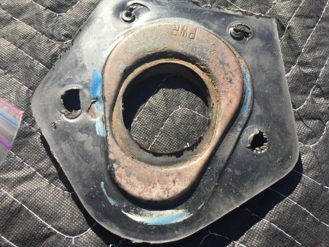 1978 Ford Bronco - This is a close-up of a steering column mounting bracket, possibly for power steering.