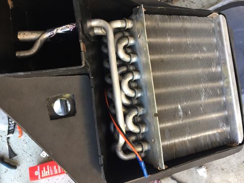 1978 Ford Bronco - Close-up of an HVAC evaporator core, showing the cooling fins and tubing.