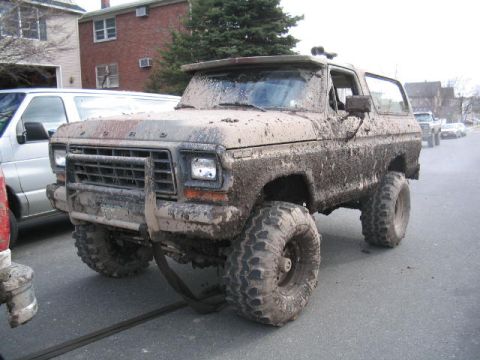 1979 Ford Bronco - This heavily mud-caked 1979 Ford Bronco shows signs of recent off-road activity.