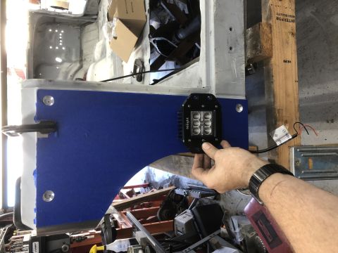 1992 Jeep Wrangler - Installing an aftermarket LED light onto the interior fender of a vehicle.