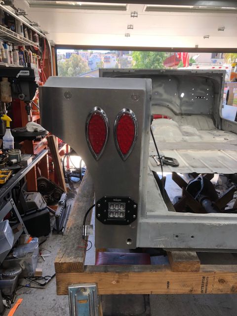 1992 Jeep Wrangler - Tailgate assembly for a Jeep CJ, modified with new lighting components.