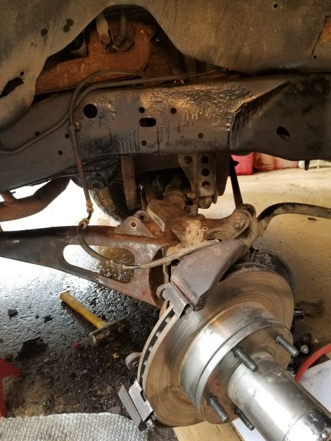 1996 Ford Bronco - Frame prepped for shock tower