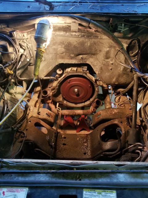 1996 Ford Bronco - Engine bay ready to clean up