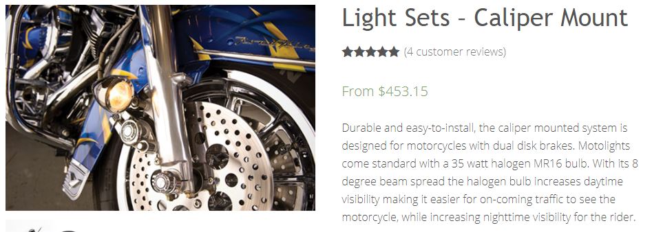 Caliper brackets and 30 watt running lights