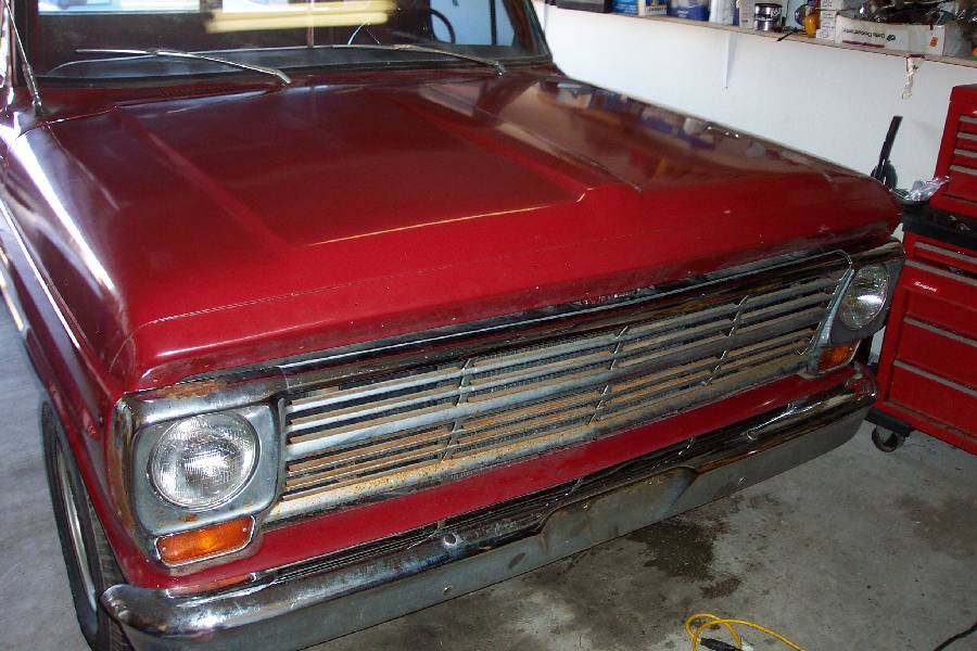 The hood trim still needs to be installed and we've got a replacement '67 aluminum grille in the works.