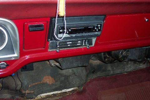 1968 Ford F-100 - Pioneer CD player, and dangling behind the dash is part of an old alarm that I still need to remove